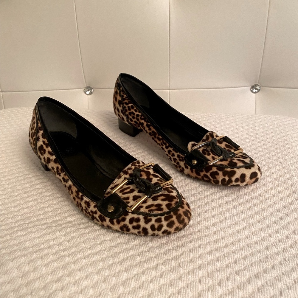 COLE HANN Vintage Collection - Genuine Leopard Print - Calf Hair Loafer Size:8AA